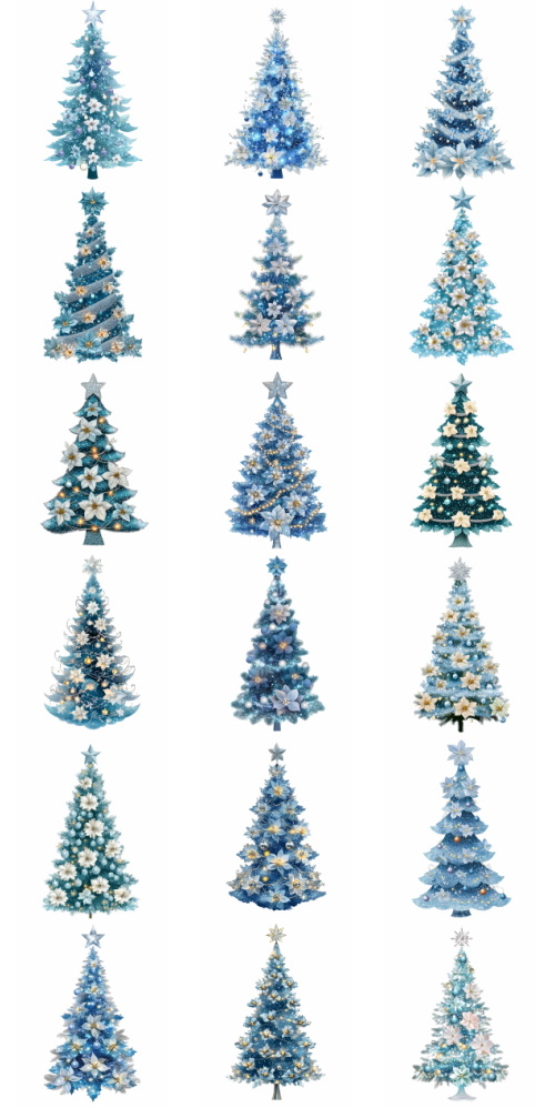 Christmas Tree Pretty Illustrations #16, 72xPNG