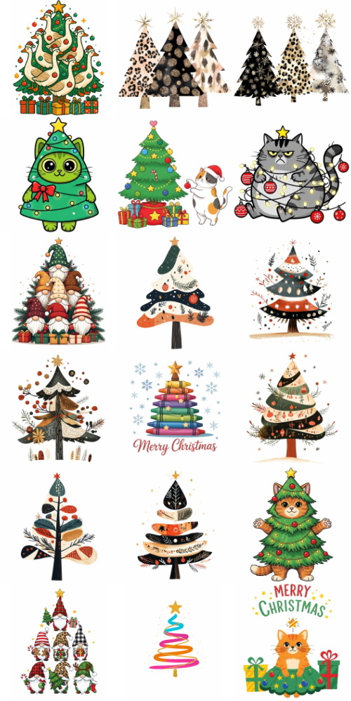 Christmas Tree Pretty Illustrations #17, 85xPNG
