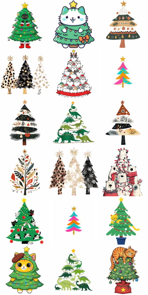 Christmas Tree Pretty Illustrations #17, 85xPNG