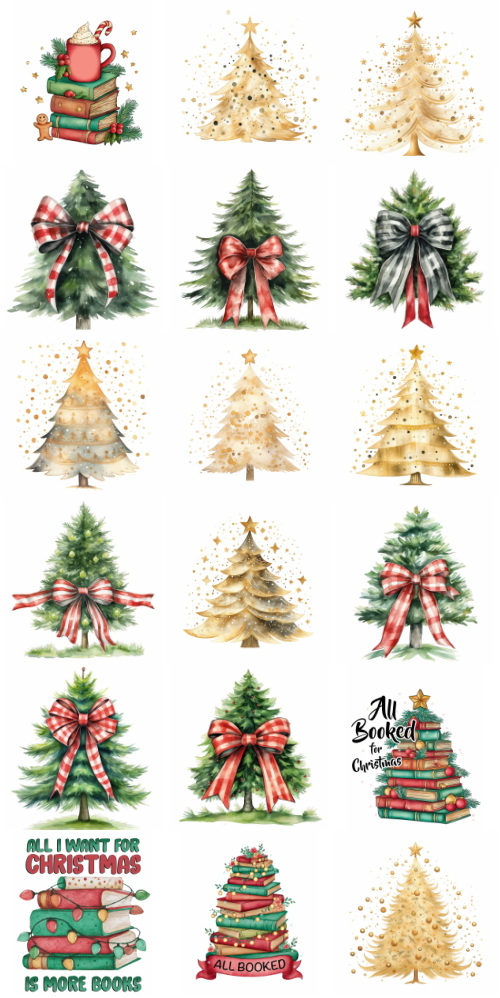 Christmas Tree Pretty Illustrations #18, 49xPNG