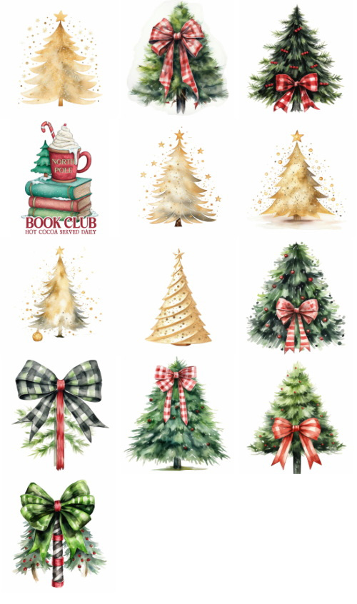 Christmas Tree Pretty Illustrations #18, 49xPNG
