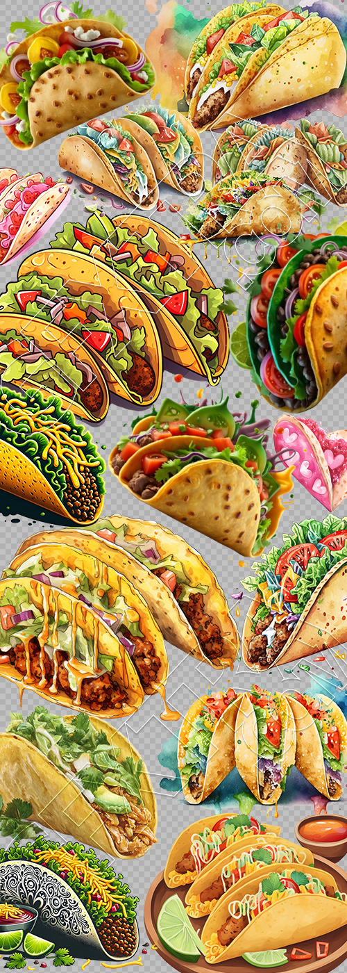 Taco Tortilla Food Illustrations 112xPNG
