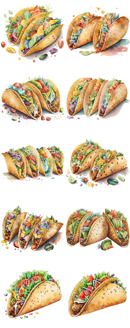 Taco Tortilla Food Illustrations 112xPNG