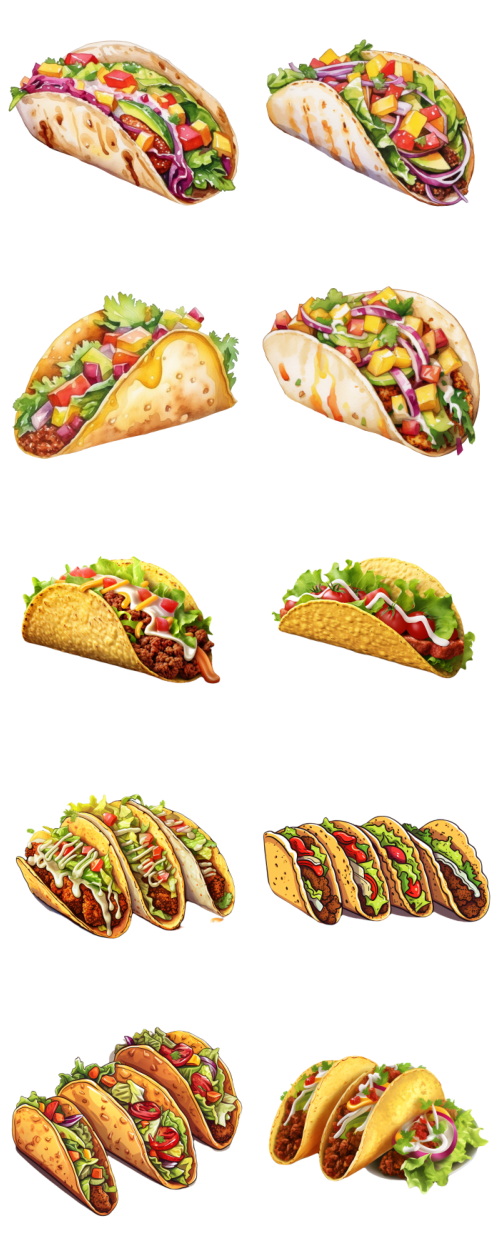 Taco Tortilla Food Illustrations 112xPNG