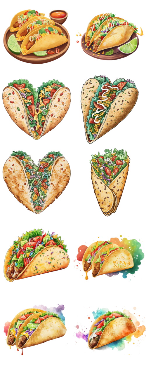 Taco Tortilla Food Illustrations 112xPNG