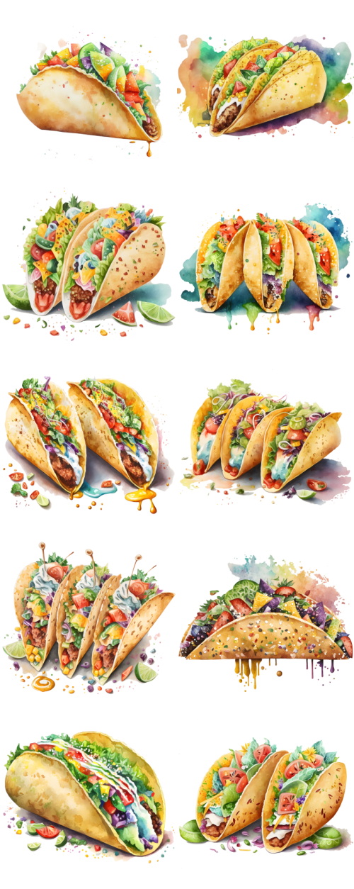 Taco Tortilla Food Illustrations 112xPNG