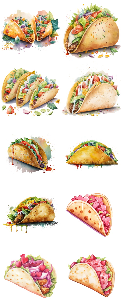 Taco Tortilla Food Illustrations 112xPNG