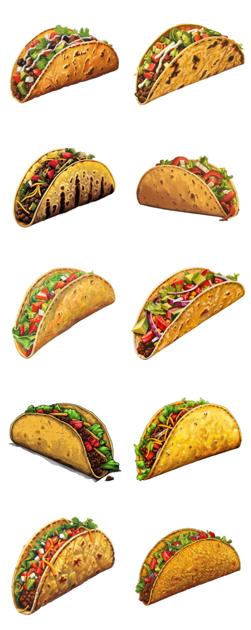 Taco Tortilla Food Illustrations 112xPNG