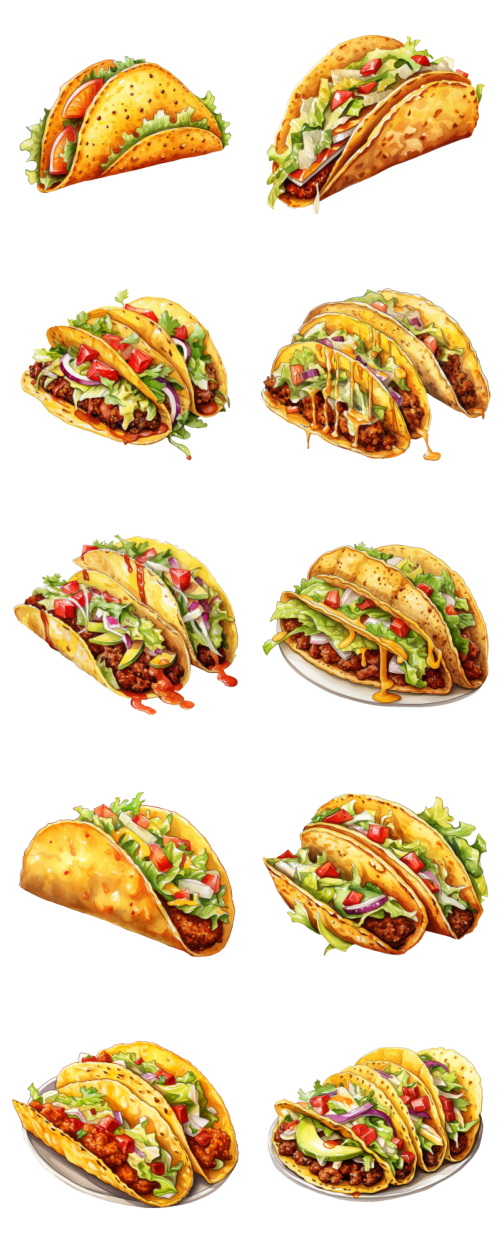 Taco Tortilla Food Illustrations 112xPNG
