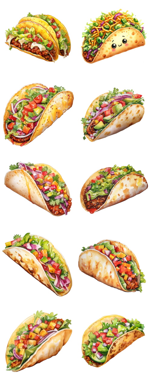 Taco Tortilla Food Illustrations 112xPNG