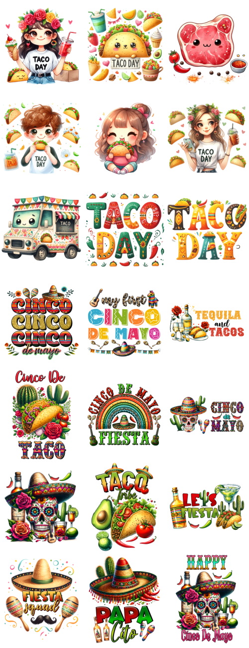 Taco Cliparts, Logos & T-Shirt Designs 216xPNG
