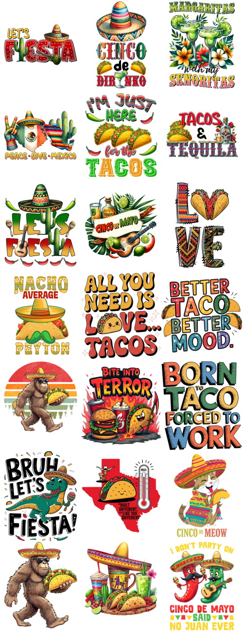 Taco Cliparts, Logos & T-Shirt Designs 216xPNG