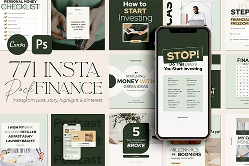 Financial Instagram Creator CANVA PS 7001248