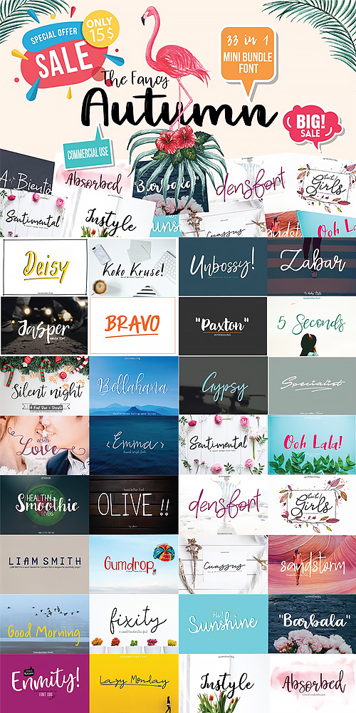 33 The Fancy Autumn Bundle Font 1888120