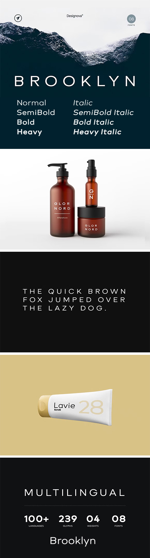 BROOKLYN - Minimalist Font Family 8xOTF 3714665