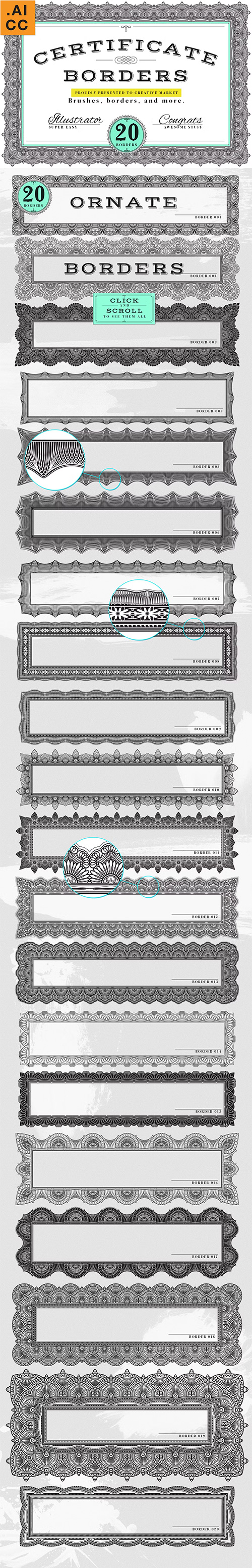 Certificate Style Ornate Brushes 360594 Certificate Style Ornate Brushes 360594