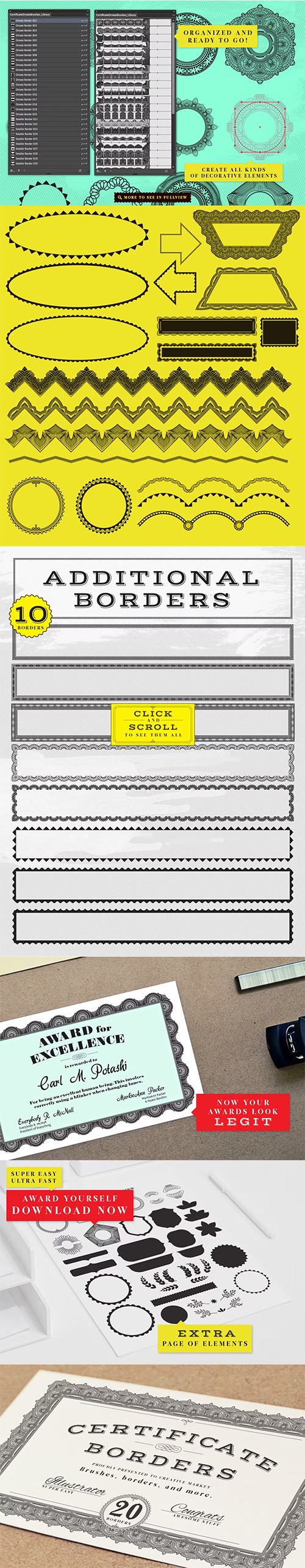 Certificate Style Ornate Brushes 360594 