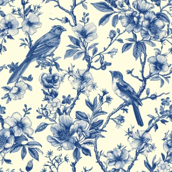 Toile De Jouy Print Design - Vintage Seamless Patterns #1, 37xEPS