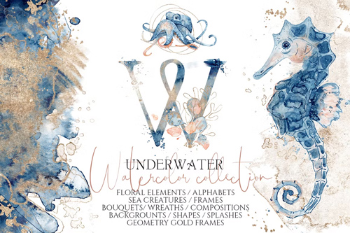 Underwater Watercolor Collection 4876003