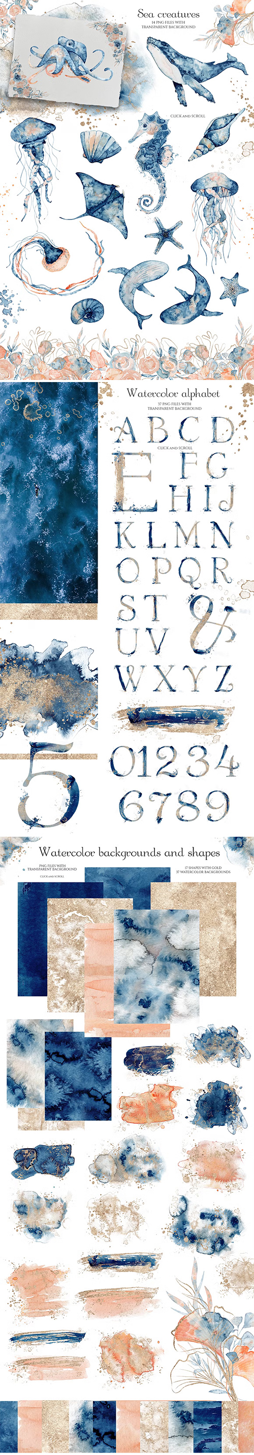 Underwater Watercolor Collection 4876003