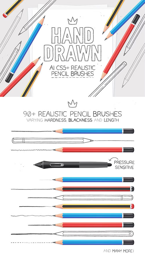 Illustrator Realistic Pencil Brushes 258260 