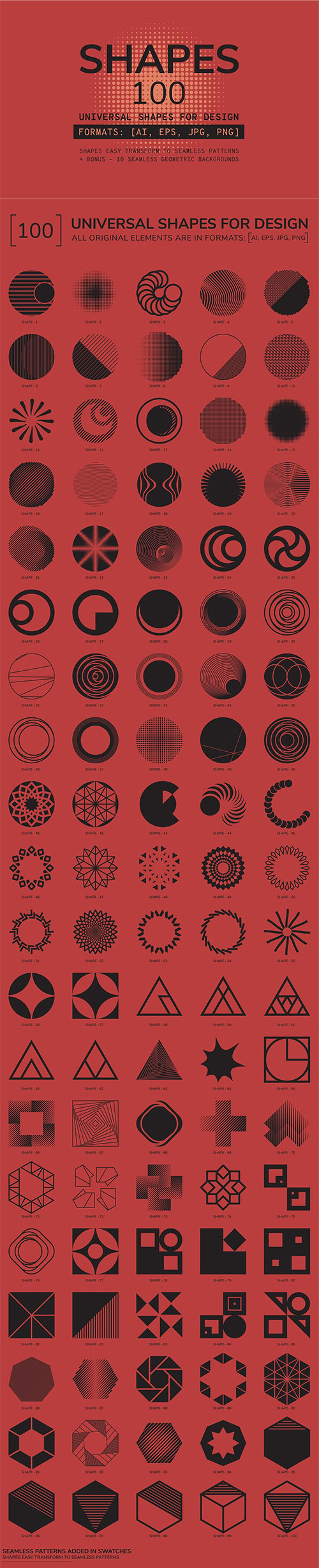 100 Geometric Shapes. Part 3, 2108860