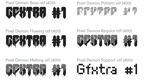Pixel Demon - Vintage Gamer Font 6xOTF 291848785