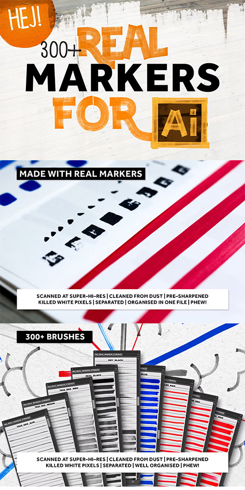 300+ REAL MARKERS FOR ILLUSTRATOR 292341