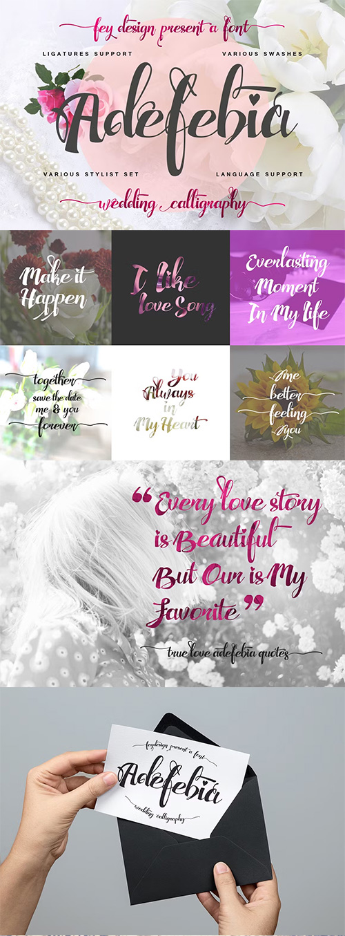 Adefebia Wedding Script Font 389122 Adefebia Wedding Script Font 389122