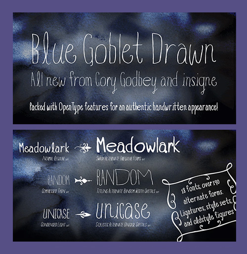 Blue Goblet Drawn - A Must Have Hand-Drawn Typeface 18xOTF Blue Goblet Drawn - A Must Have Hand-Drawn Typeface 18xOTF