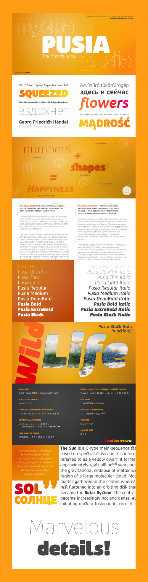 Pusia Font Family 20xOTF