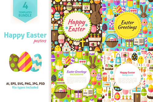 Happy Easter Vector Posters 586724