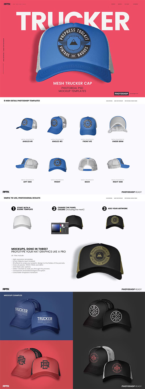 Trucker Cap Photoshop Template PSD 1129276