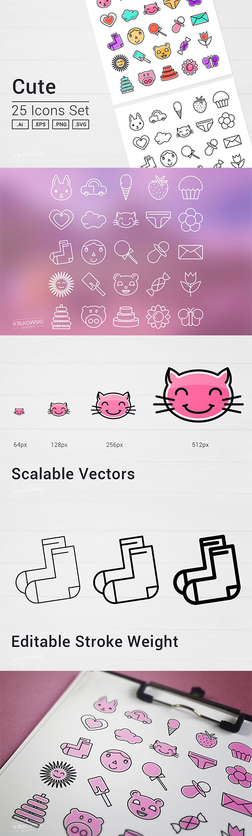 Cute Things Icons Set 1264258