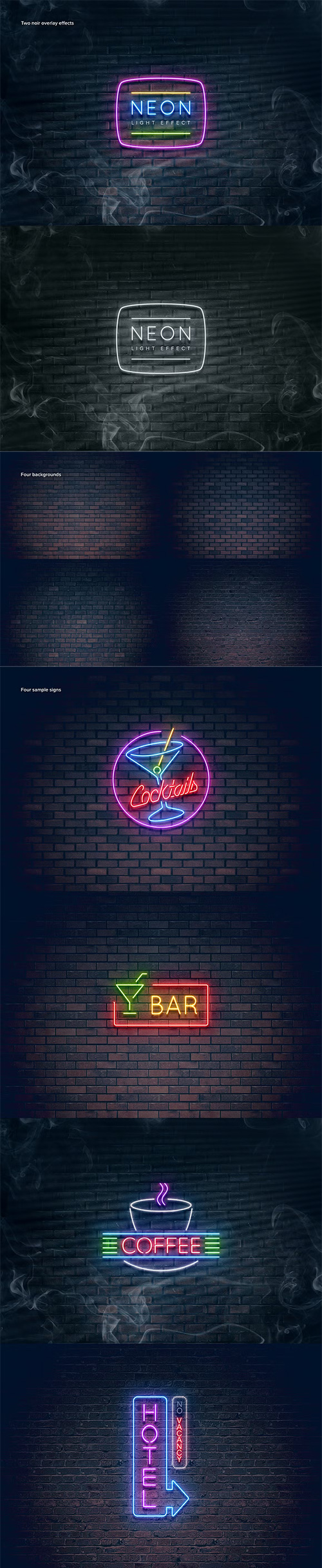 Neon Light Effect PSD & AI 13859