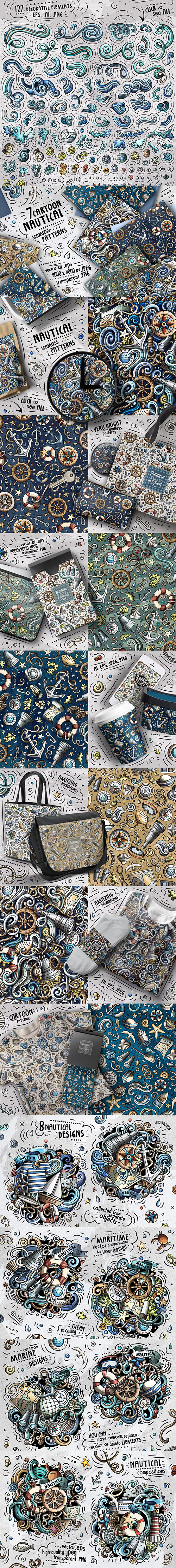 Nautical Cartoon Doodle Pack 1743932