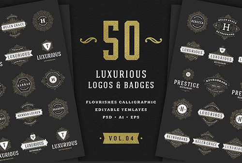 50 ornaments logos & monograms EPS AI PSD 1771925