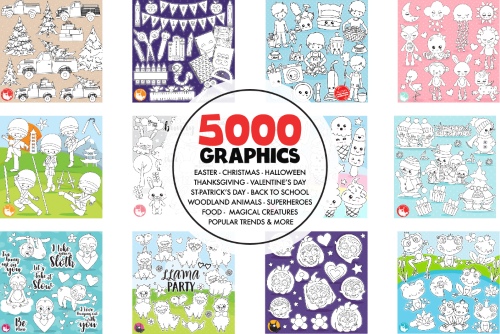 5000 in 1 - Black Lines Mega Bundle 1779227