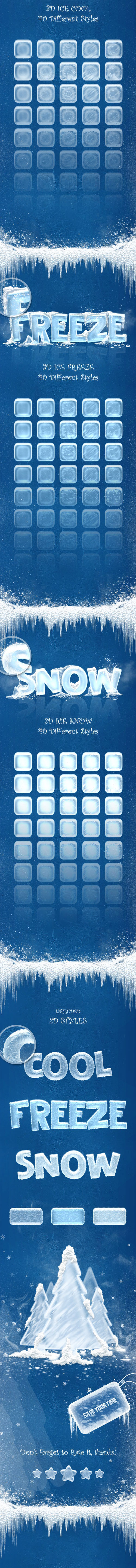 New 3D Ice Cool Freeze & Snow Text Effects 21095287