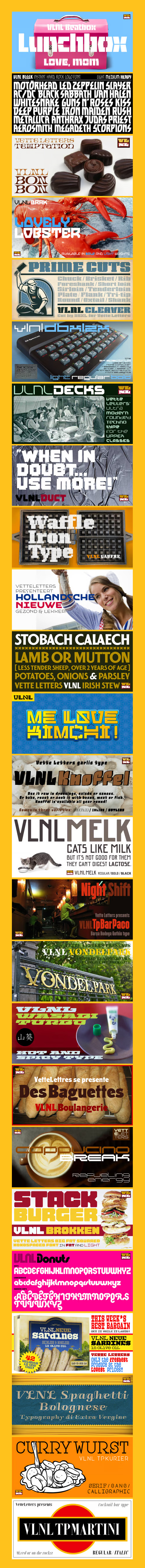 Vetteletters Bundle - 25 Typesets, 89xTTF