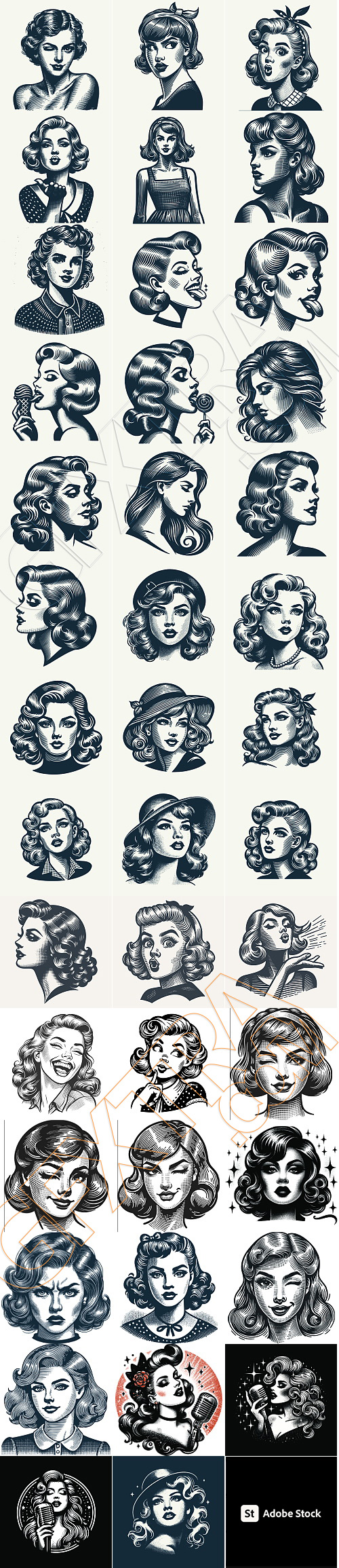 Vintage Engraving Style Female Beauty 41xAI