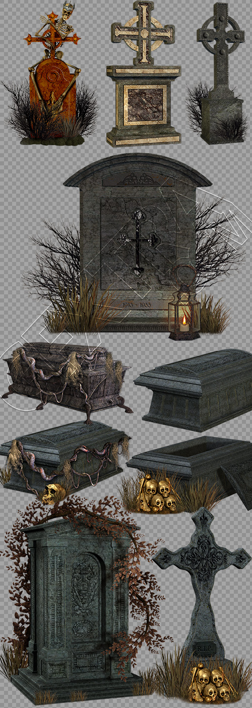 Halloween Graveyard 10xPSD