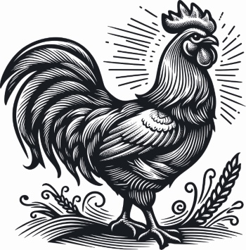 Chicken & Rooster Logos, Patterns 31xAI