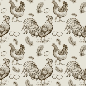 Chicken & Rooster Logos, Patterns 31xAI