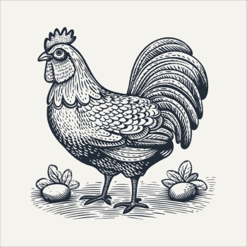 Chicken & Rooster Logos, Patterns 31xAI