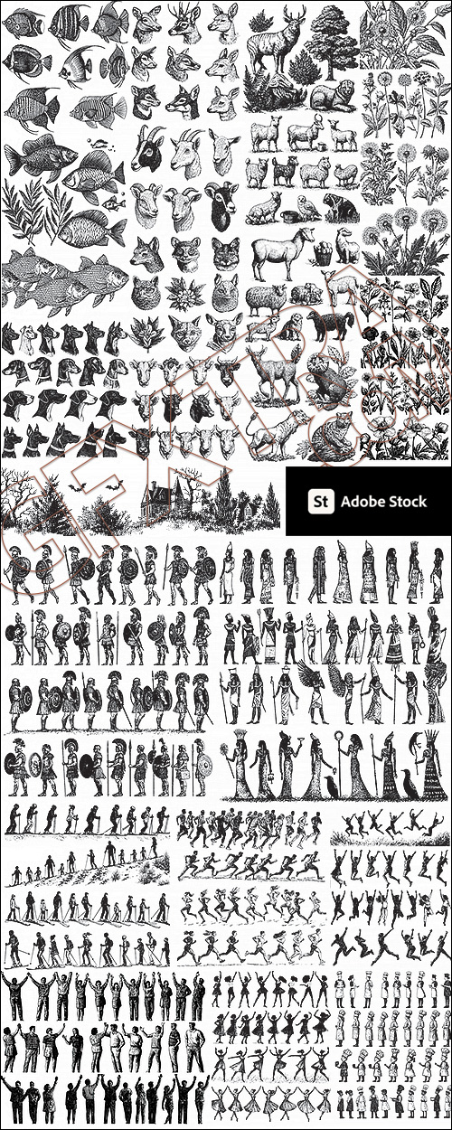 Engravers & Sketches Design Elements 30xAI