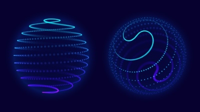 Digital Neural Network, Abstract Spheres & Grids of Dot Particles 28xAI