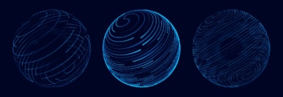 Digital Neural Network, Abstract Spheres & Grids of Dot Particles 28xAI