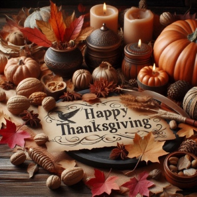Thanksgiving Day Templates & PNG Elements 12xPNG, 13xJPG