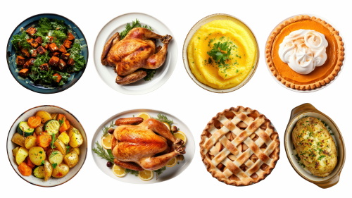 Thanksgiving Day Templates & PNG Elements 12xPNG, 13xJPG